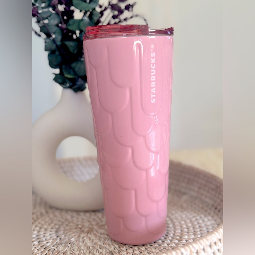NWT Starbucks 16oz Pink Textured Tumbler
